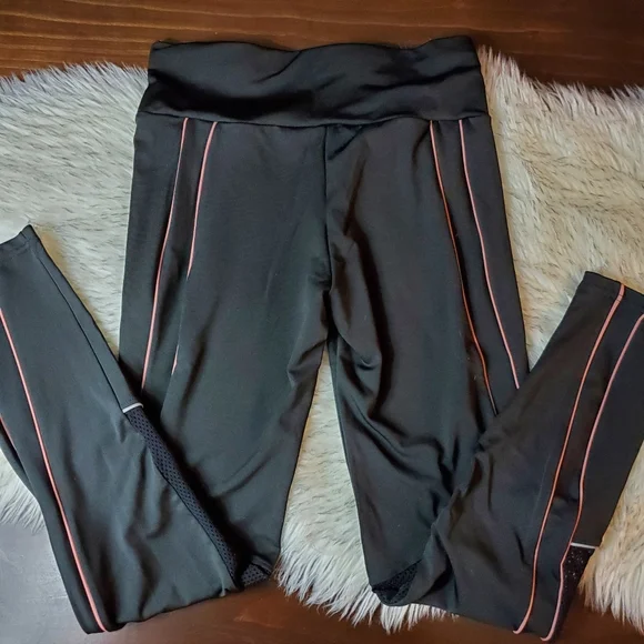 Black Leggings with Mesh Accents - Picture 2 of 4